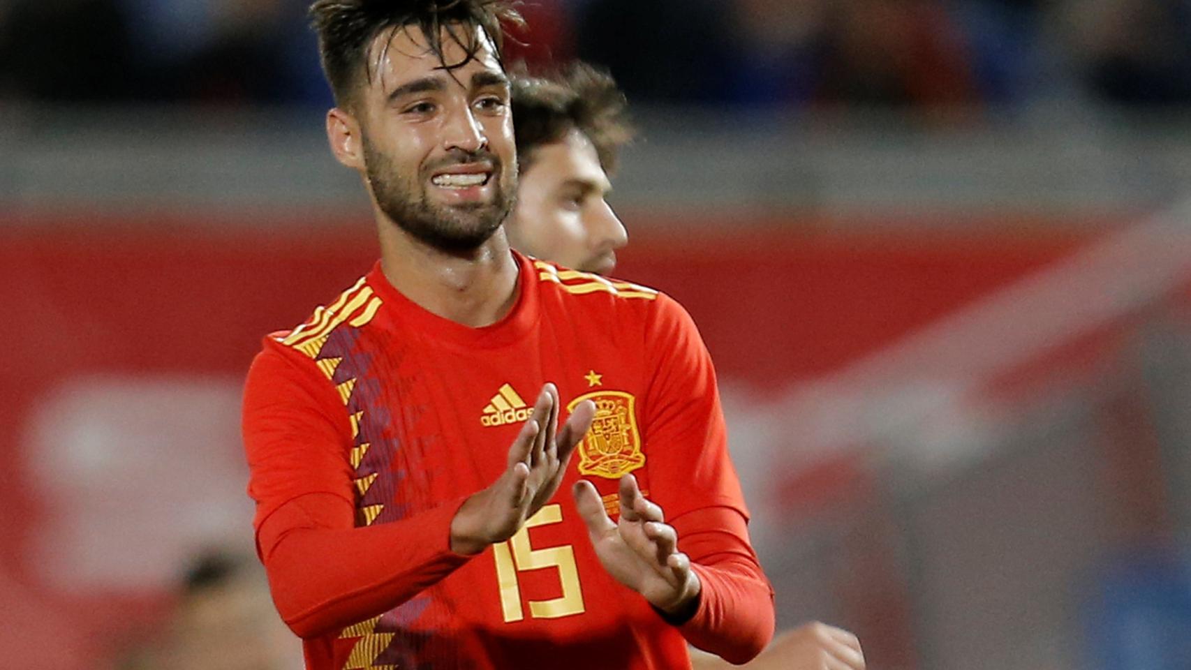 Brais Méndez celebra el gol de la victoria contra Bosnia