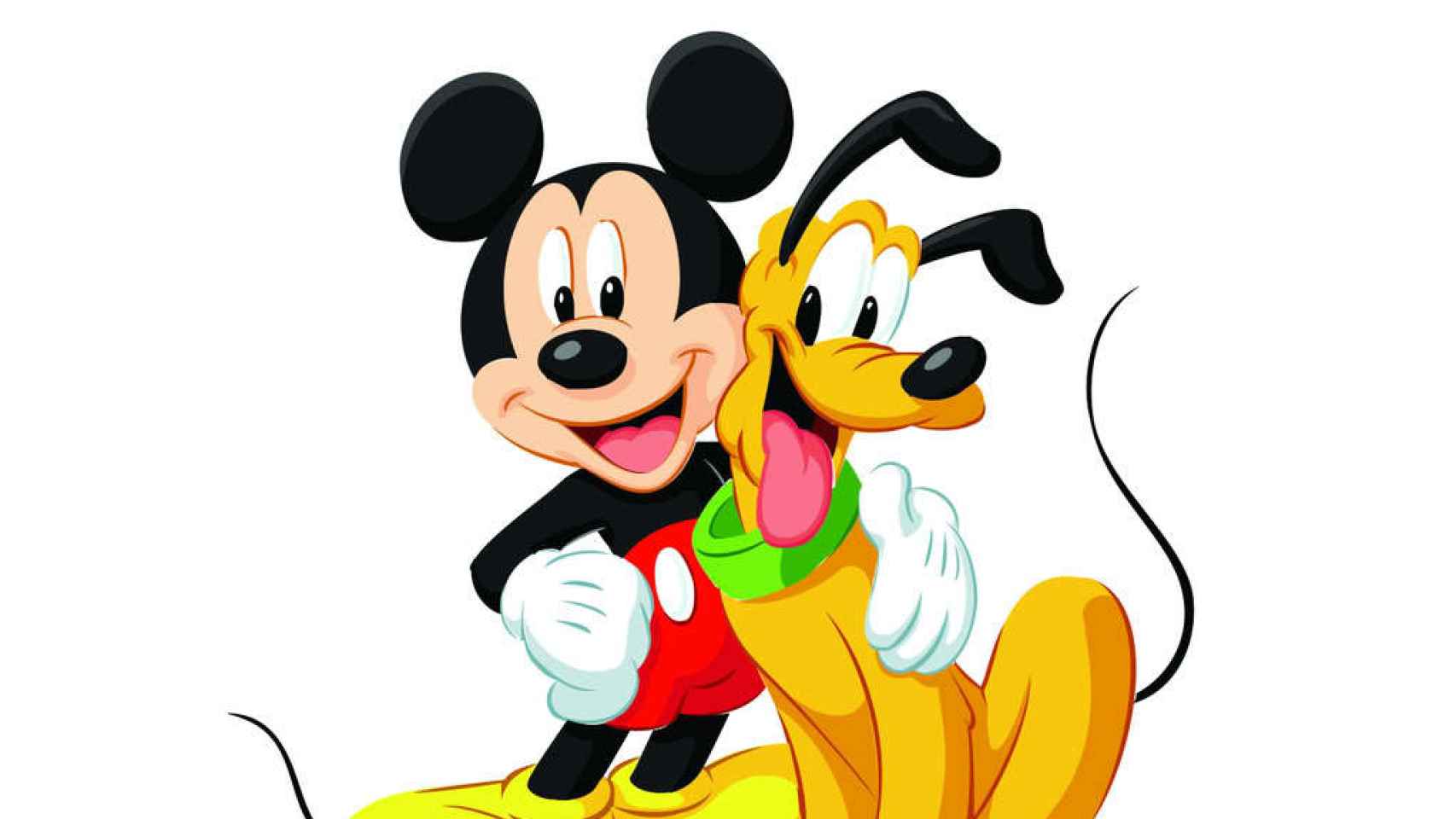 Mickey Mouse junto a Pluto.