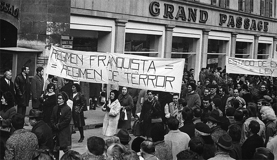 Manifestación antifranquista en los años 70