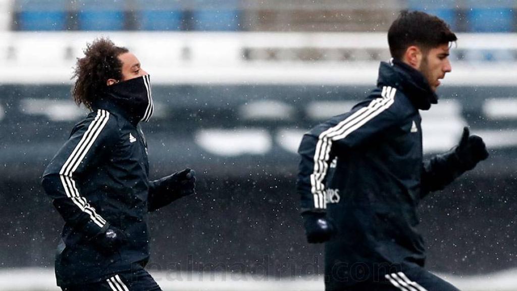 Marcelo y Asensio se entrenan en Valdebebas