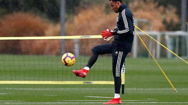 Keylor Navas se entrena en Valdebebas