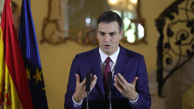 Pedro Sánchez durante su intervención en Cuba este viernes