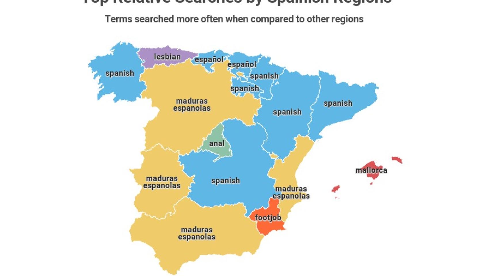 Ancianas, El Niño Polla y pajas con los pies: así es el pornomapa de España