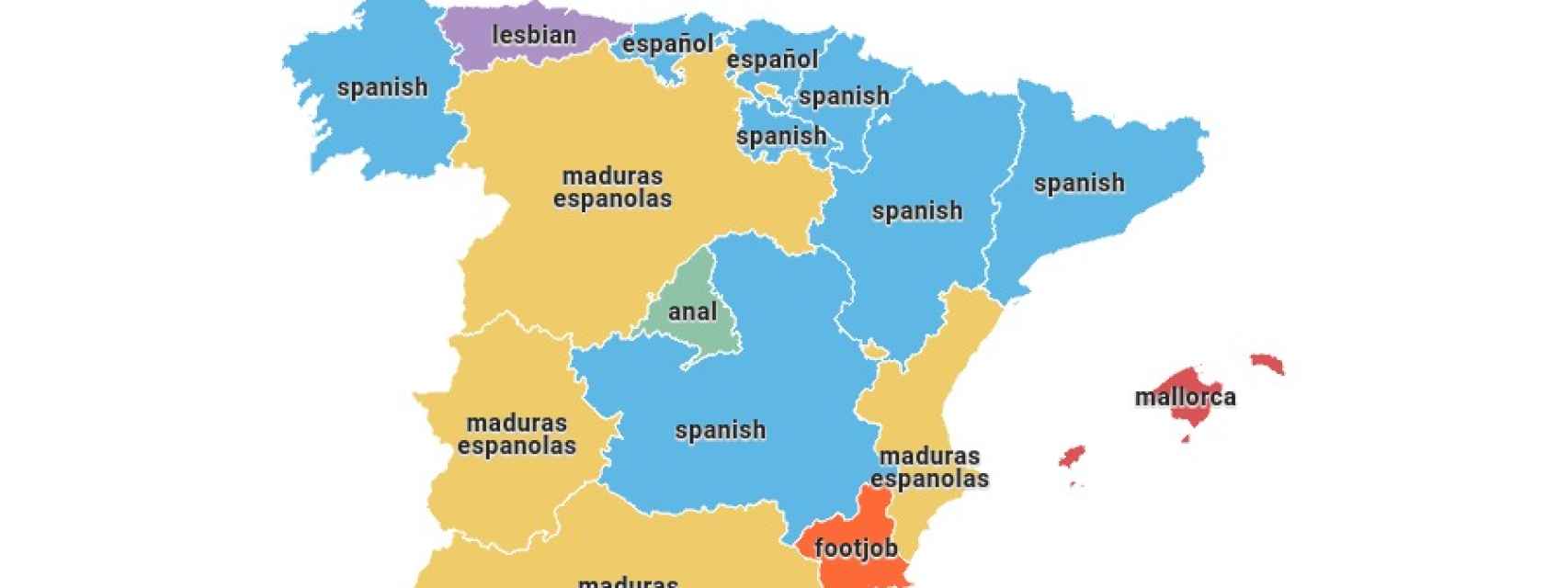 El mapa porno de España: a Cataluña le pone el español, a Castilla las  maduras... la sorpresa en Murcia