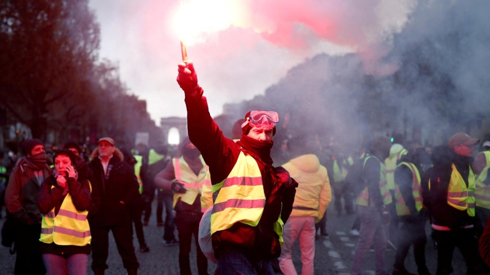 Manifestantes en París