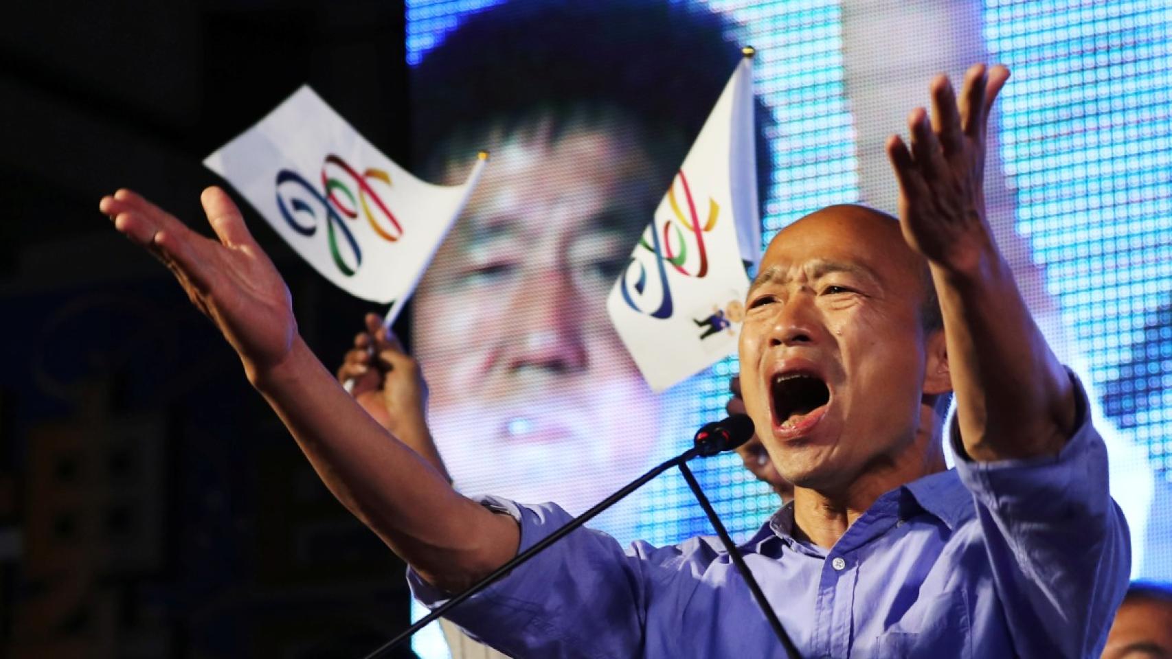 El candidato a la alcaldía por el KMT, Han Kuo-yu