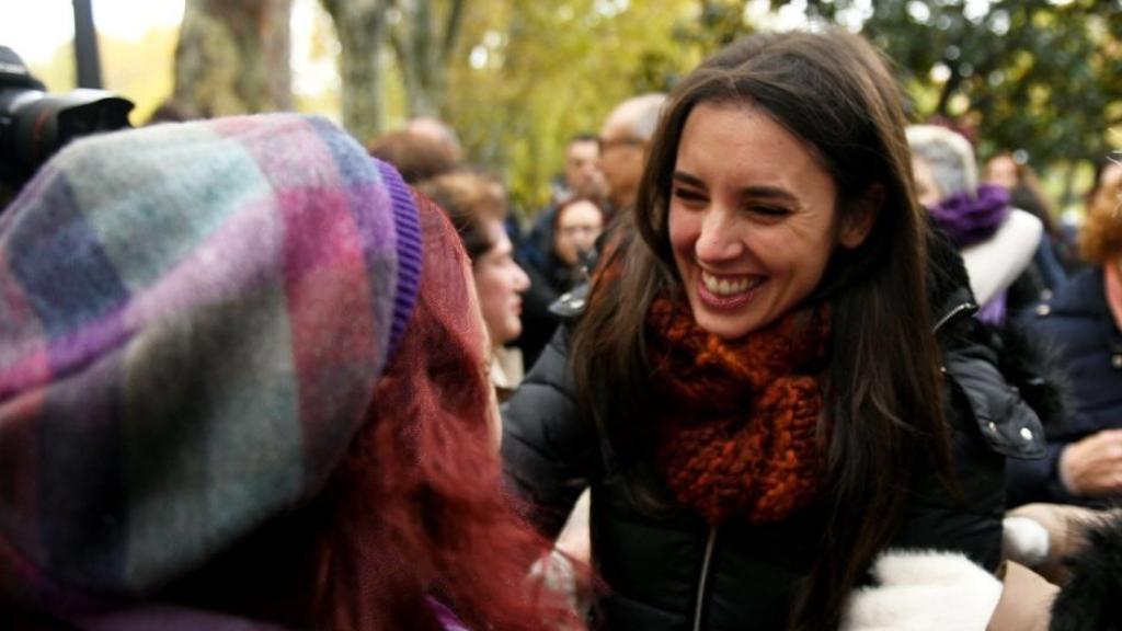 Irene Montero en la manifestación contra la violencia machista en Madrid.