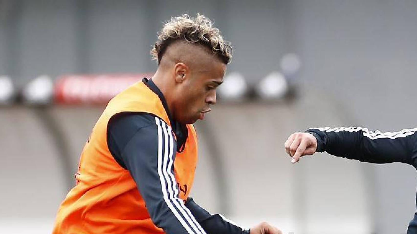 Mariano, en un entrenamiento del Real Madrid