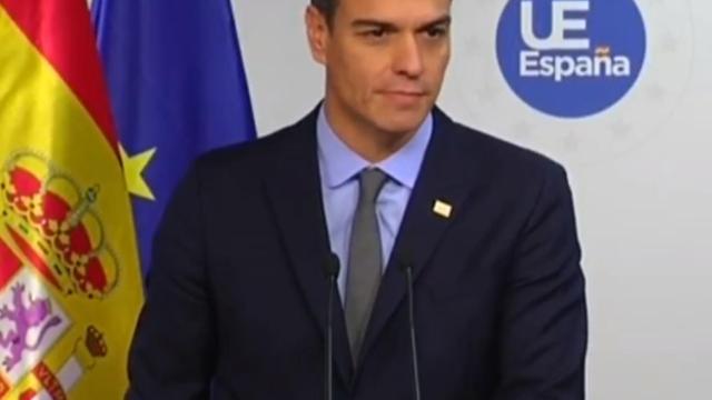 Pedro Sánchez, en su comparecencia tras el Consejo Europeo extraordinario en Bruselas.