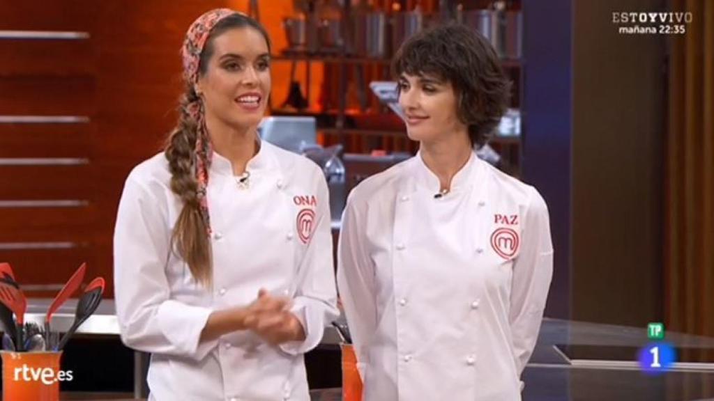 Ona junto a Paz Vega en la prueba de eliminación.