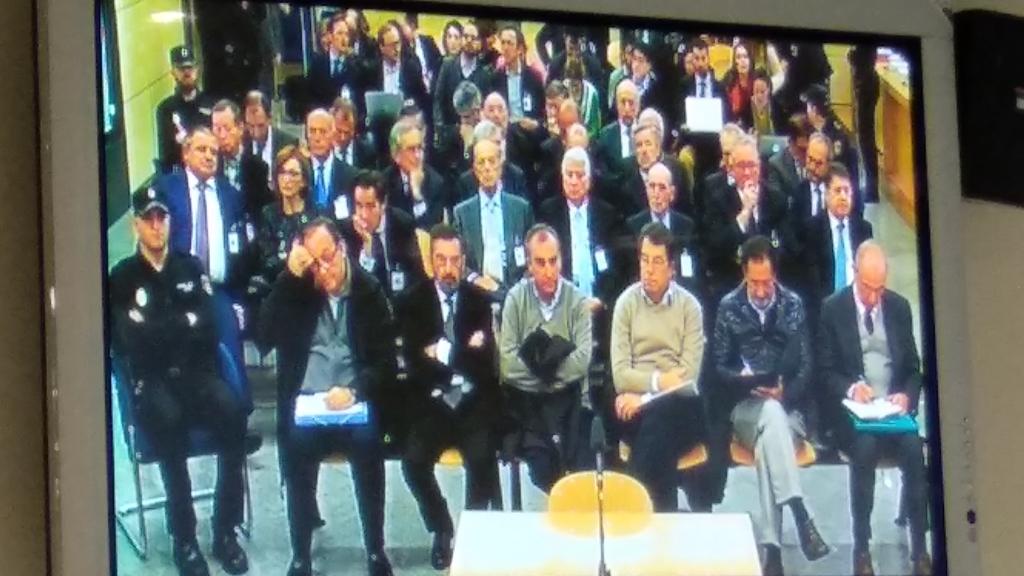 Los acusados del presunto fraude de la salida a Bolsa de Bankia en la Audiencia Nacional.