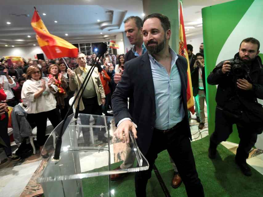 Santiago Abascal, en un mitin en Córdoba por las elecciones andaluzas.