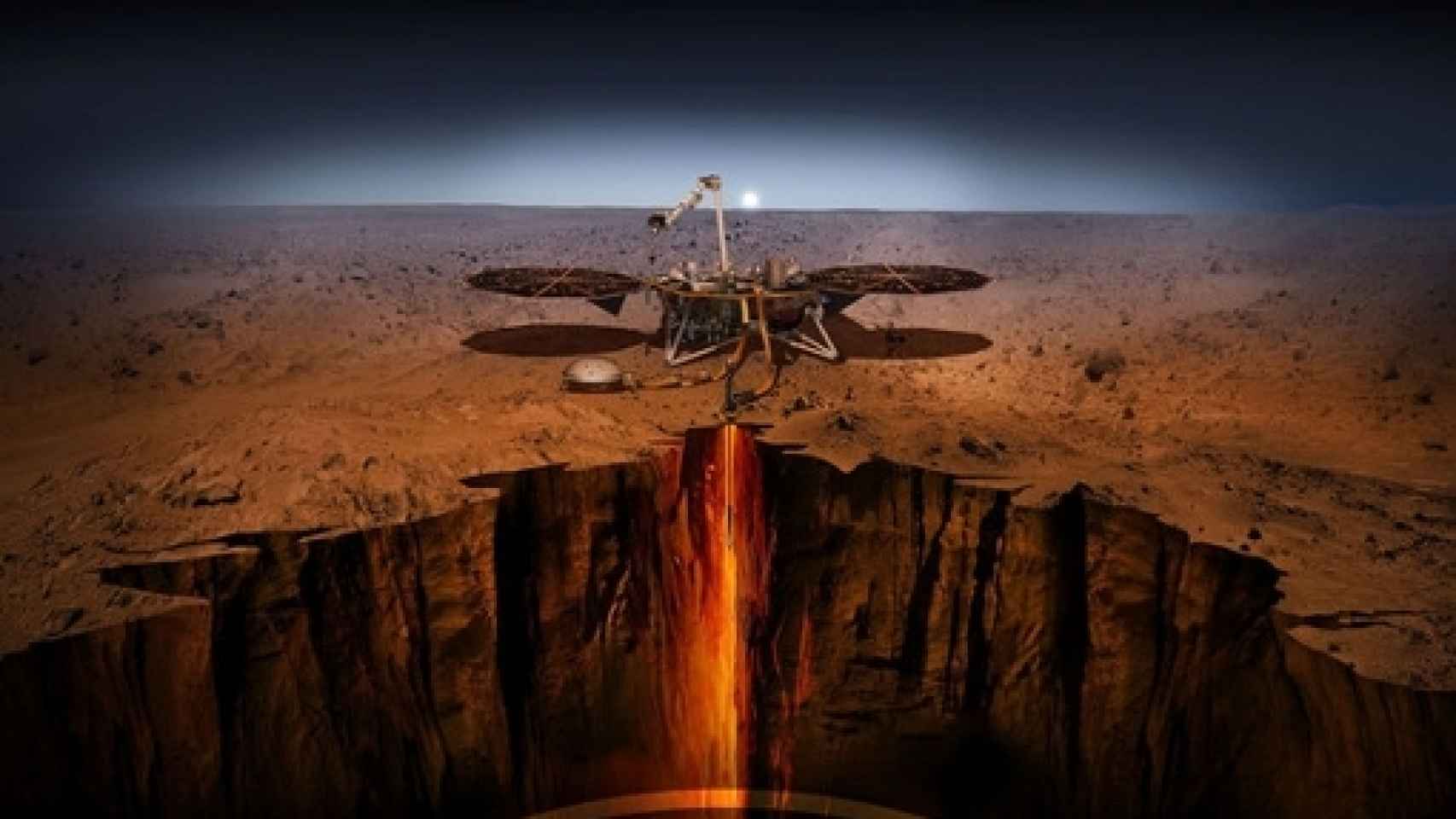 Image: InSight en las profundidades de Marte