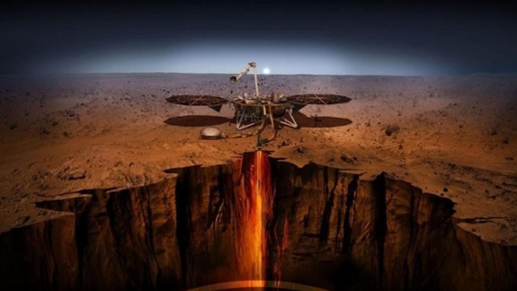 Image: InSight en las profundidades de Marte