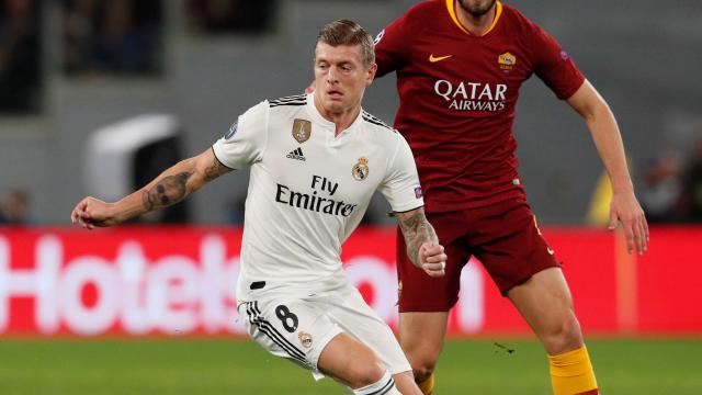 Kroos, durante el partido contra la Roma