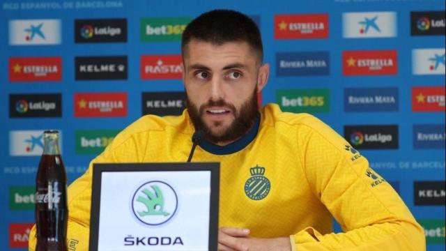 David López, en rueda de prensa. Twitter: (@RCDEspanyol)