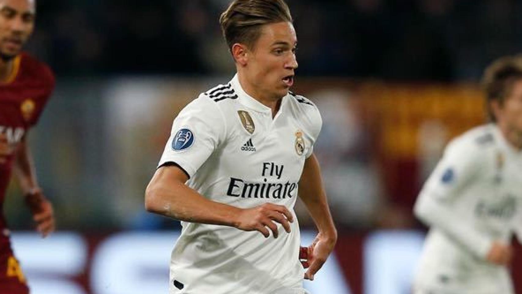 Marcos Llorente, durante el partido contra la Roma. Foto: Twitter (@marcosllorente)