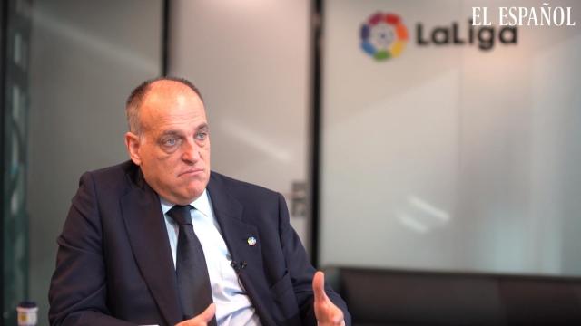 Javier Tebas, en una entrevista a EL ESPAÑOL