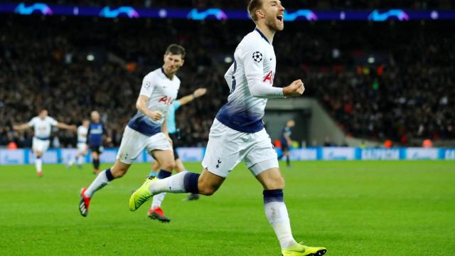 Christian Eriksen celebra un gol con el Tottenham