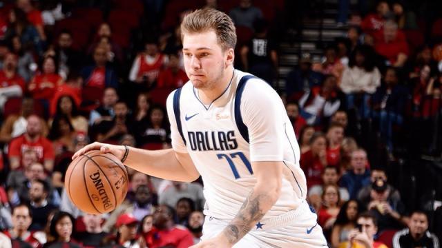 Luka Doncic, en el encuentro ante los Rockets. Foto: Twitter (@NBA)