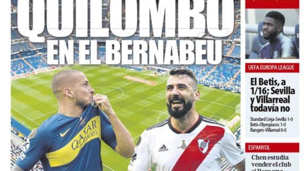 Portada del diario Mundo Deportivo (30/11/2018)