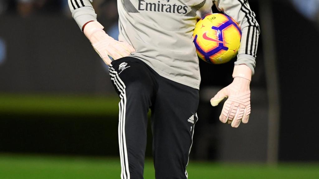 Keylor Navas en un entrenamiento de Champions League