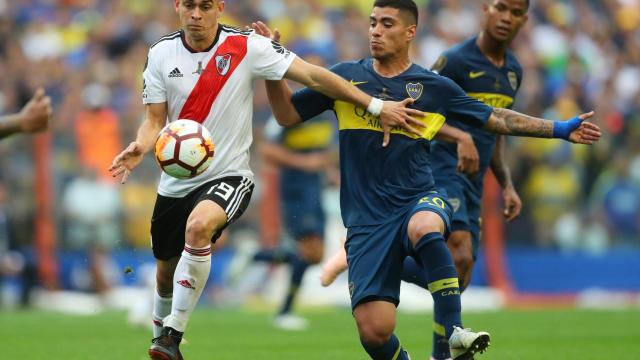 Partido de ida de la final de la Copa Libertadores entre Boca y River