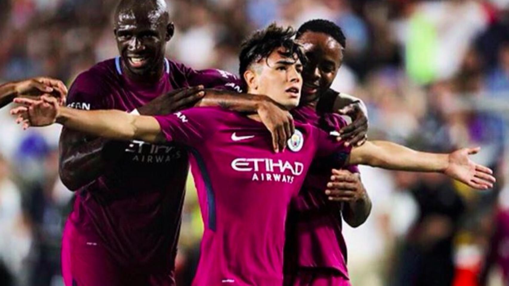 Brahim Díaz celebra su gol al Real Madrid. Foto: Twitter (@Brahim)