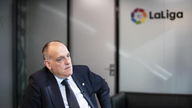 Javier Tebas durante un momento de su entrevista con EL ESPAÑOL.