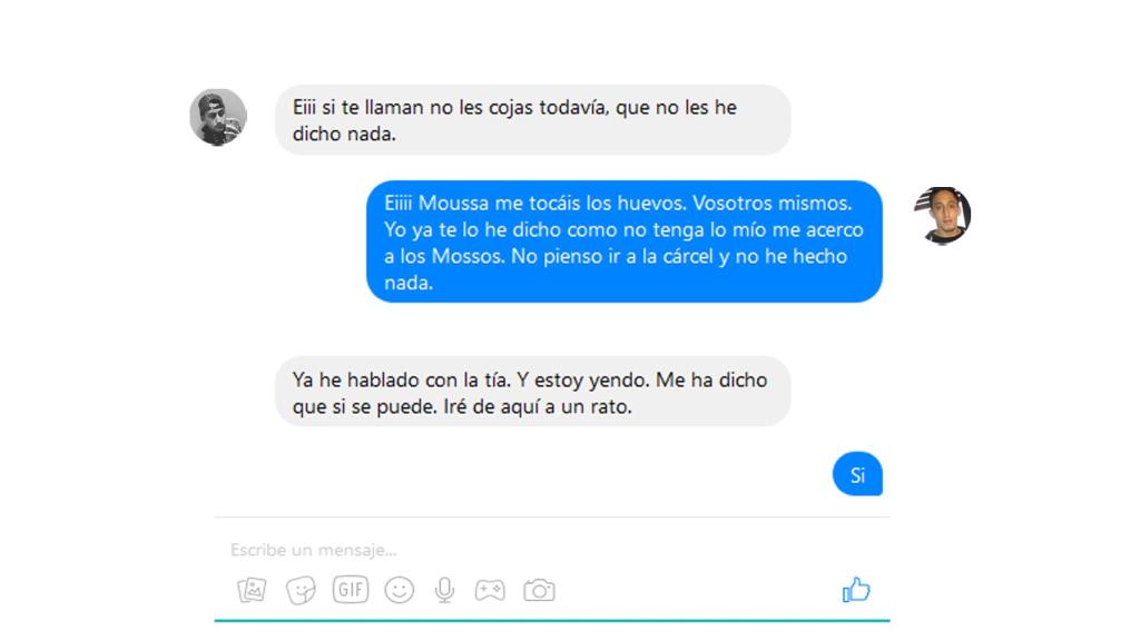 Otra parte de la conversación entre ambos terroristas