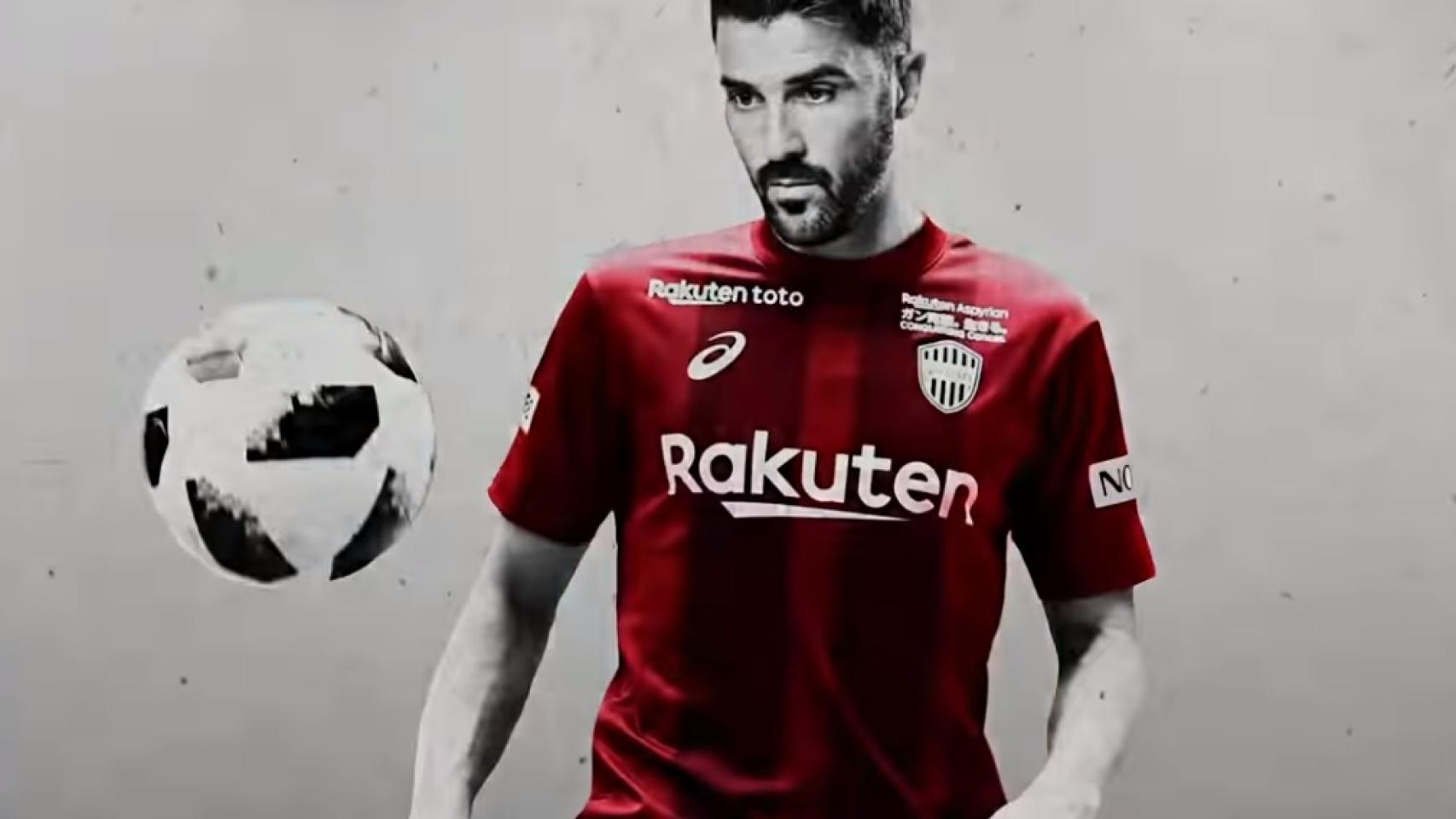 David Villa, con su la camiseta del Vissel Kobe