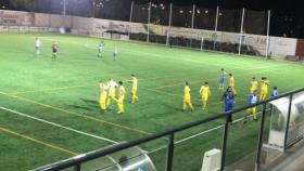 Los jugadores de La Solana celebran el gol de Crístofer