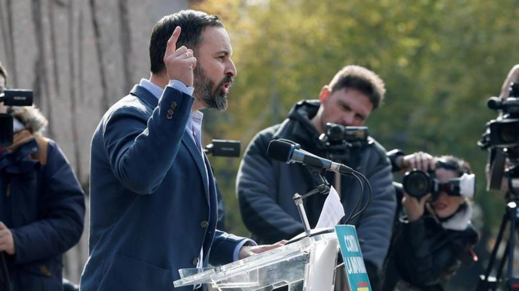 Santiago Abascal, durante un acto de Vox.