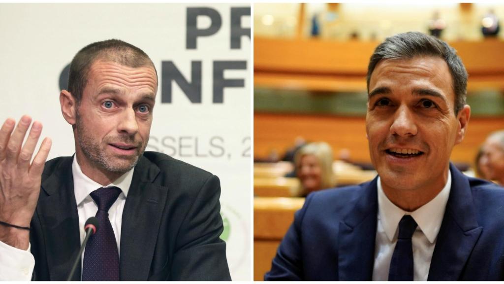 Ceferin y Pedro Sánchez.