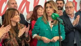 Susana Díaz,  tras conocer los resultados de las elecciones al Parlamento de Andalucía.
