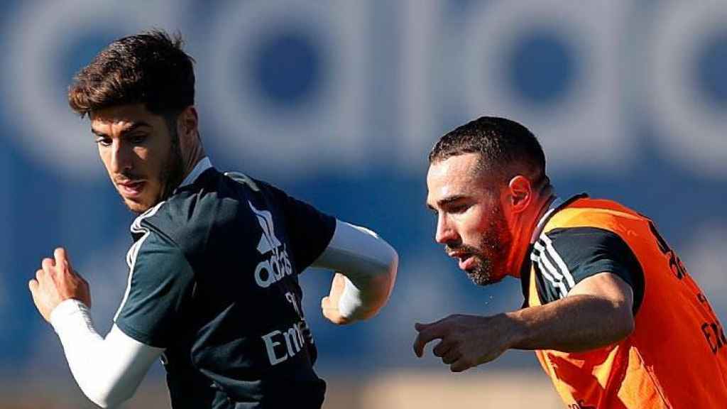 Asensio y Carvajal en el entrenamiento