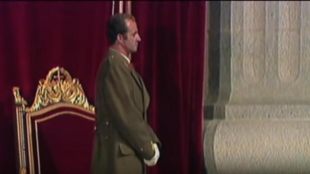 Juan Carlos I en el entierro del dictador Francisco Franco