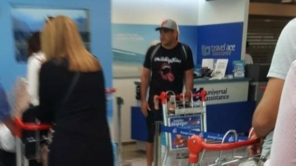 Maxi Mazzaro, en el aeropuerto de Madrid.