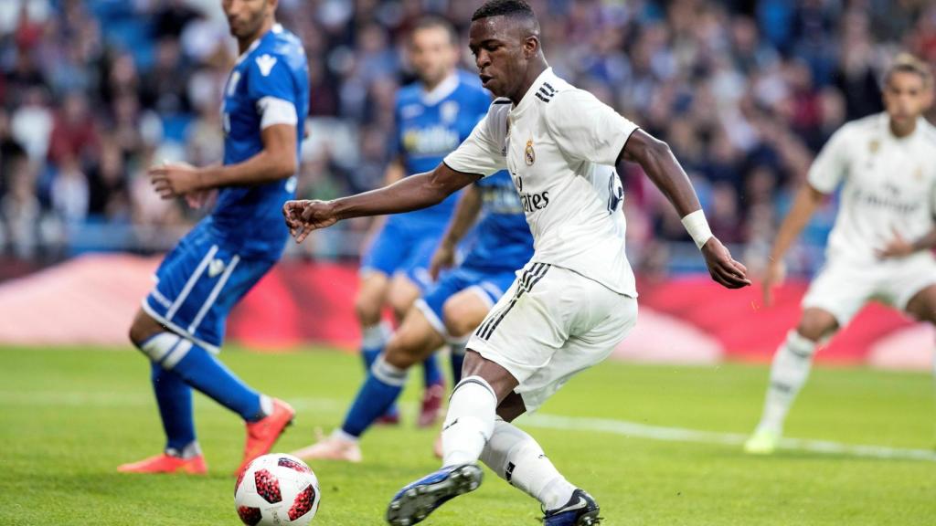 Vinicius durante el partido de vuelta de dieciseisavos de la Copa del Rey