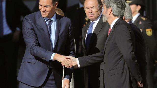 Pedro Sánchez a su llegada al Congreso de los Diputados.