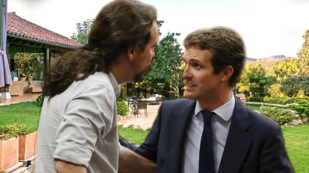 Pablo Casado podría ser vecino de Pablo Iglesias, en un montaje de Jaleos.