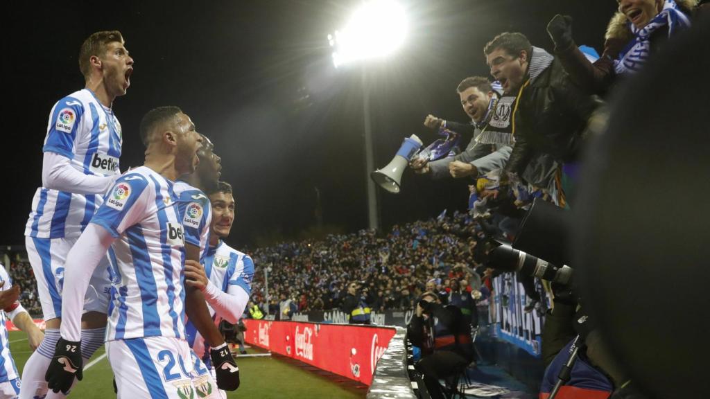 Nyom celebra su gol en el Leganés - Getafe de La Liga