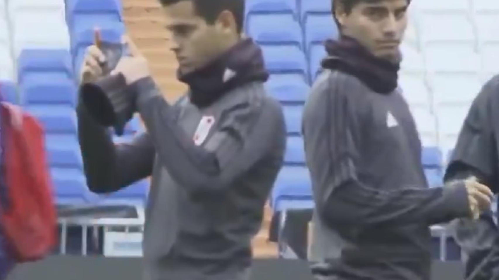 Jugadores de River en el Santiago Bernabéu