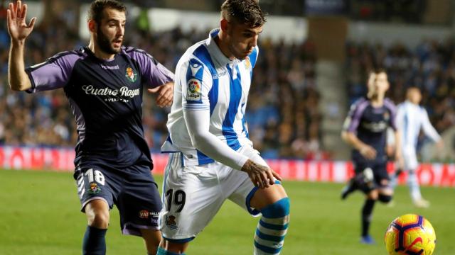 Theo Hernández, de la Real Sociedad, durante el partido ante el Valladolid