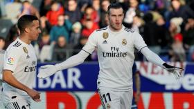 Bale celebra su gol contra el Huesca