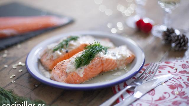 Salmón Noruego con salsa de cava y trufas