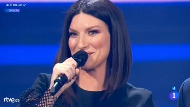 Laura Pausini durante su visita a 'OT 2018'