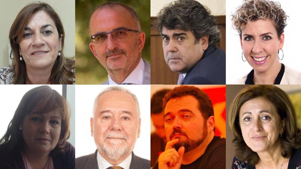 Los consejeros por orden, de izquierda a derecha, de arriba abajo: Josefa Lucas de Prados, Luis García Navarro, Mª José Bayo Martín, Mercedes Gordillo Sánchez, Francisco Rodríguez Martín  y Elena Blanco Castilla