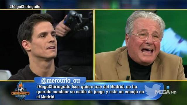 D'Alessandro, en El Chiringuito. Foto: Twitter (@elchiringuitotv)