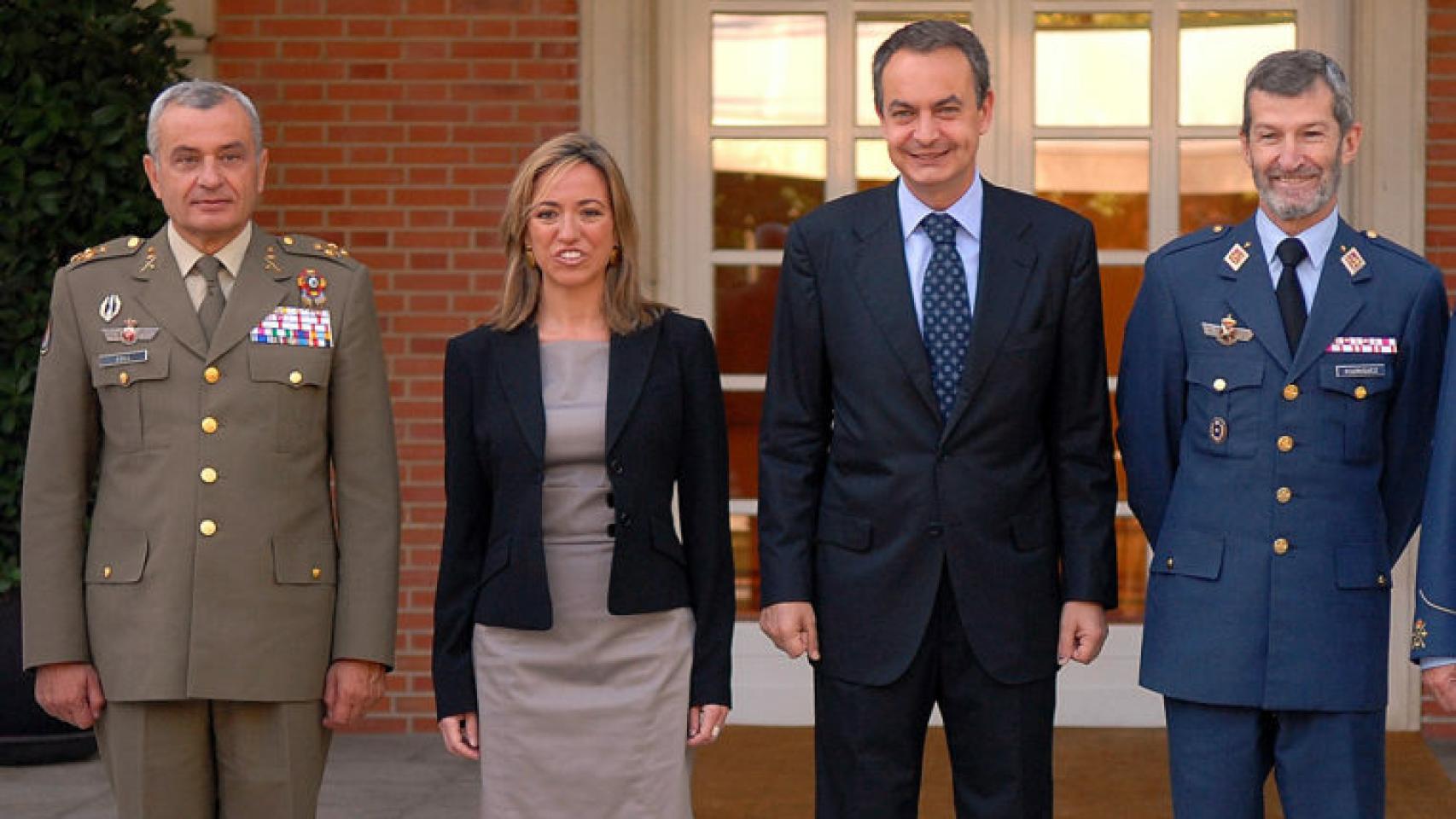 Fulgencio Coll, Carme Chacón, José Luis Rodríguez Zapatero y José Julio Rodríguez, en la Moncloa.